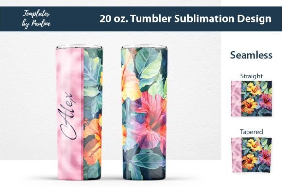Download Tropical Flower Tumbler Wrap, Add Text - Tumbler wrap Collection