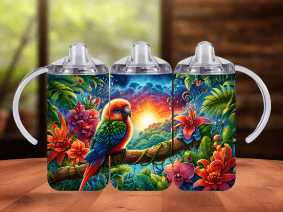Download Tropical Parrot Bird 12oz Tumbler Wrap - Tumbler wrap Collection