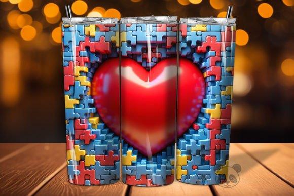 Download Autism 3D Tumbler Wrap Sublimation - Tumbler wrap Collection