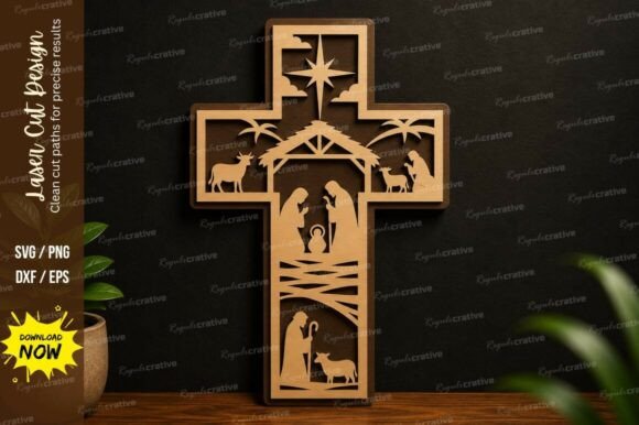 Download Christian Cross Nativity Laser Cut SVG - Laser cut svg Collection