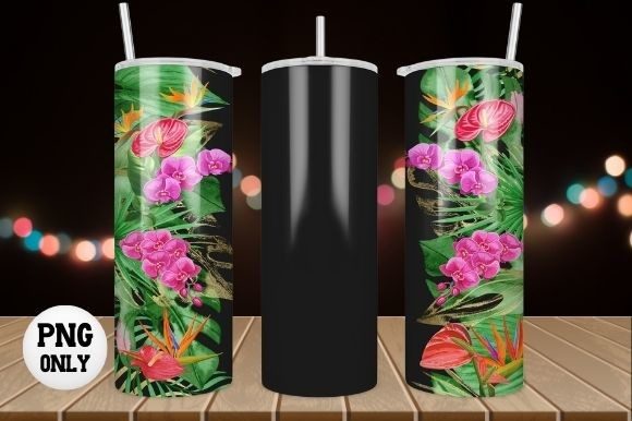 Download Tropical Flower Tumbler Wrap Sublimation - Tumbler wrap Collection