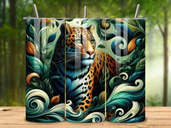 Download Jungle Theme Jaguar Tumbler Wrap Png V.1 - Tumbler wrap Collection