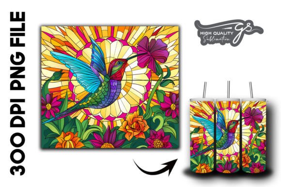 Download Stain Glass Hummingbird Tumbler Wrap 36 - Tumbler wrap Collection