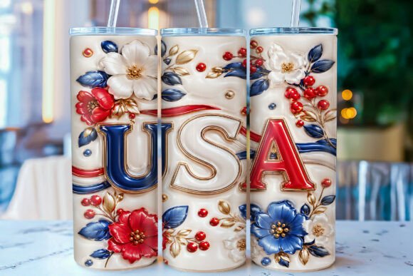 Download 3D Inflated USA Patriotic Tumbler Wrap - Tumbler wrap Collection