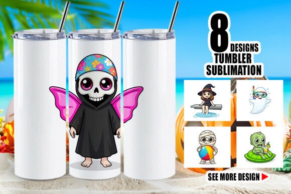 Download Summer Halloween Pool Tumbler Wrap PNG - Tumbler wrap Collection