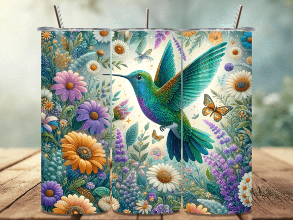 Download Summer Daisy Hummingbird Tumbler Wrap - Tumbler wrap Collection