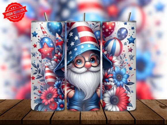 Download Patriotic Gnome Celebration Tumbler Wrap - Tumbler wrap Collection