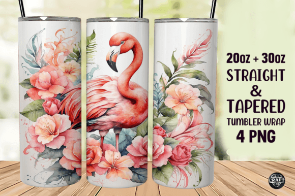 Download Watercolor Flamingo Tumbler Wrap 20oz - Tumbler wrap Collection