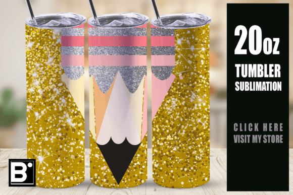 Download Glitter Pencil Teacher Tumbler Wrap 20oz - Tumbler wrap Collection