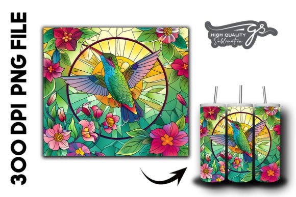 Download Stain Glass Hummingbird Tumbler Wrap 33 - Tumbler wrap Collection