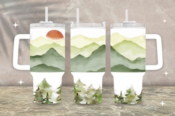 Download Greenery 40 Oz Tumbler Wrap Png - Tumbler wrap Collection