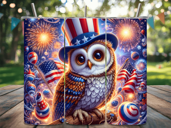 Download Patriotic Owl Celebration Tumbler Wrap - Tumbler wrap Collection