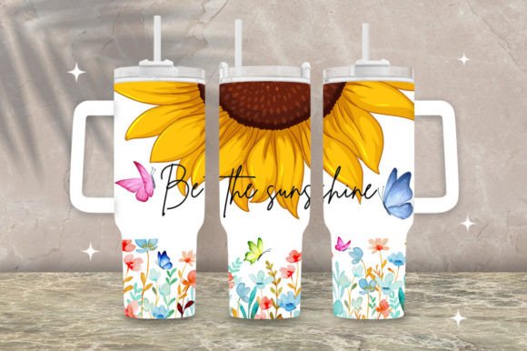 Download 40oz Butterfly Sunflower Tumbler Wrap - Tumbler wrap Collection