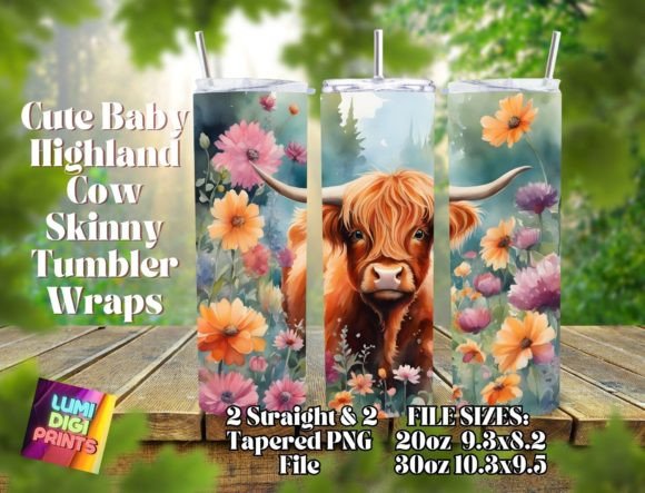 Download Highland Cow Watercolor Tumbler Wrap PNG - Tumbler wrap Collection
