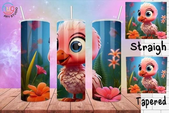 Download Cute Flamingo Cartoon Tumbler Wrap - Tumbler wrap Collection