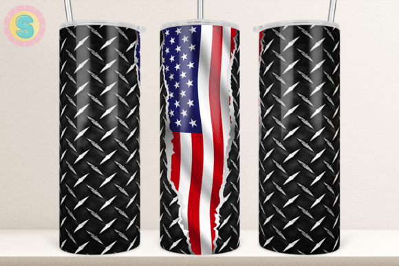 Download Metal and American Flag Tumbler Wrap - Tumbler wrap Collection