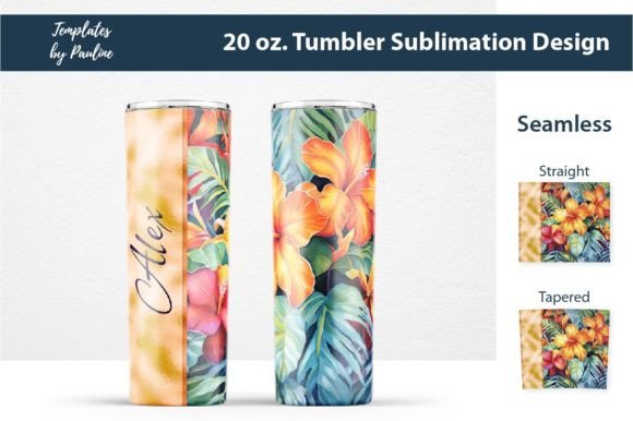 Download Tropical Flower Tumbler Wrap, Add Text - Tumbler wrap Collection