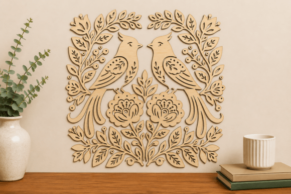 Download Cardinal Bird Floral Laser Cut SVG - Laser cut svg Collection