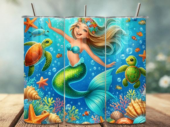 Download Mermaid Swimming Tumbler Wrap - Tumbler wrap Collection