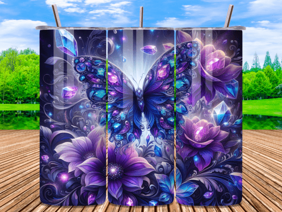 Download Butterflies Tumbler Wraps 20oz PNG - Tumbler wrap Collection