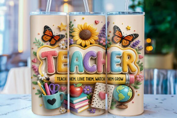 Download 3D Inflated Teacher Tumbler Wrap PNG - Tumbler wrap Collection