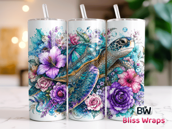 Download Sea Turtle Tumbler Wrap PNG - Tumbler wrap Collection