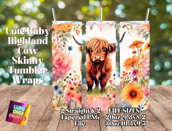 Download Highland Cow Watercolor Tumbler Wrap PNG - Tumbler wrap Collection