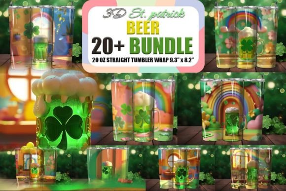 Download St Patrick Beer 3D Tumbler Wrap Bundle - Tumbler wrap Collection