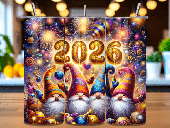 Download New Year Gnomes Fireworks Tumbler Wrap - Tumbler wrap Collection