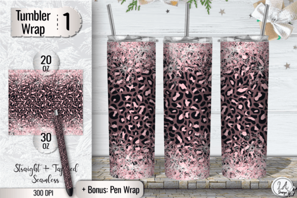 Download Pink Glitter Leopard Tumbler Wrap PNG - Tumbler wrap Collection
