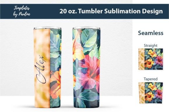 Download Tropical Flower Tumbler Wrap, Add Text - Tumbler wrap Collection