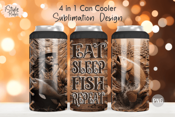 Download Eat Sleep Fish Repeat Tumbler Wrap PNG - Tumbler wrap Collection