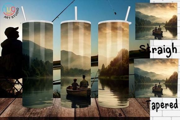 Download Father and Son Fishing Tumbler Wrap Png - Tumbler wrap Collection