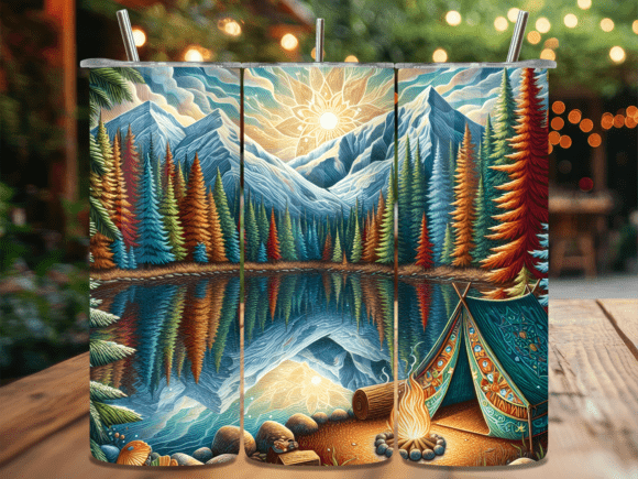 Download Autumn Mountain Mirror Lake Tumbler Wrap - Tumbler wrap Collection