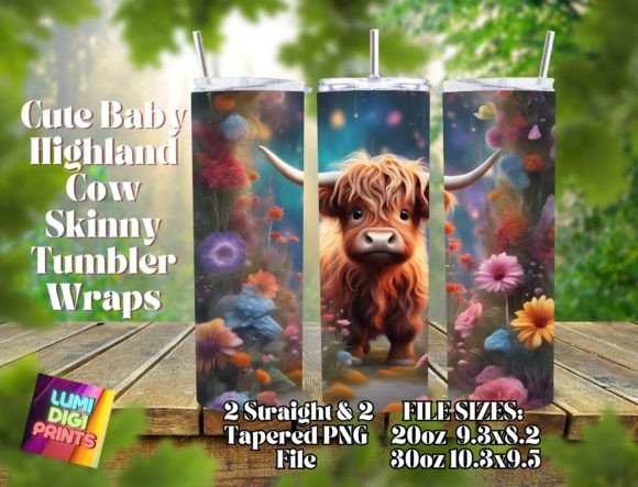 Download Highland Cow Watercolor Tumbler Wraps PNG - Tumbler wrap Collection