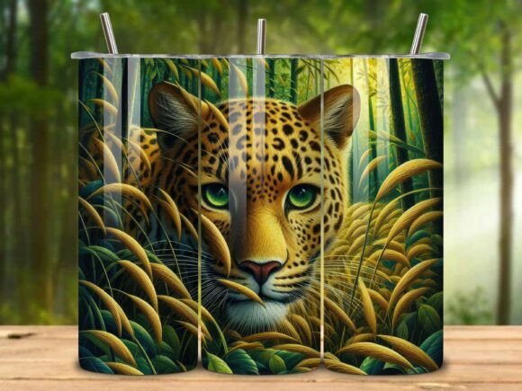 Download Jungle Theme Jaguar Tumbler Wrap Png V.3 - Tumbler wrap Collection