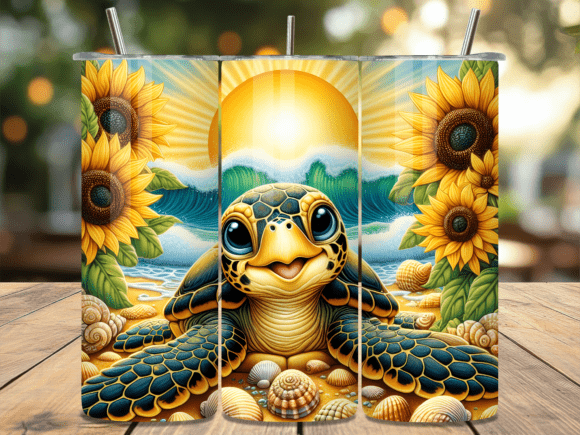Download Summer Sun Baby Sea Turtle Tumbler Wrap - Tumbler wrap Collection