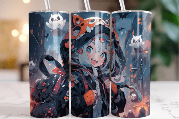 Download Kawaii Halloween Skinny Tumbler Wrap - Tumbler wrap Collection