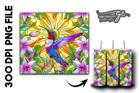 Download Stain Glass Hummingbird Tumbler Wrap 35 - Tumbler wrap Collection