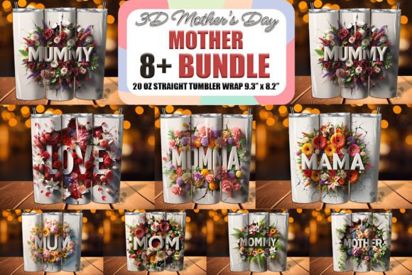 Download Mother's Day 3D Tumbler Wrap Bundle - Tumbler wrap Collection