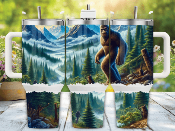 Download Bigfoot Mountain 40oz Tumbler Wrap Png - Tumbler wrap Collection