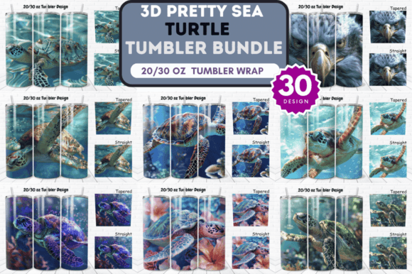 Download 3D Pretty Sea Turtle Tumbler Wrap Bundle - Tumbler wrap Collection
