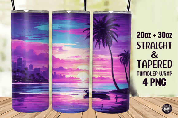 Download Neon Beach Tumbler Wrap 20oz Sublimation - Tumbler wrap Collection