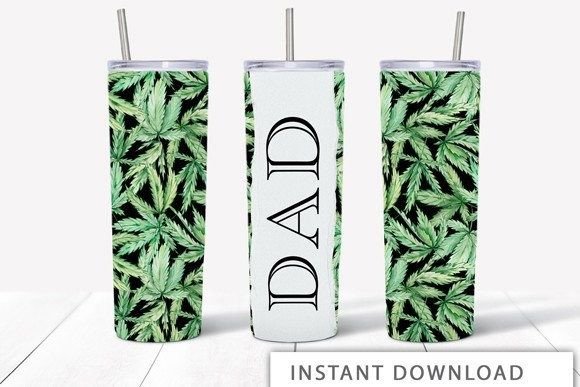 Download Watercolor Cannabis Dad Tumbler Wrap - Tumbler wrap Collection