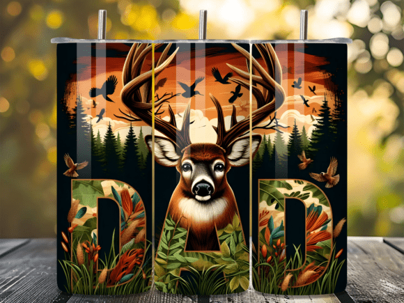 Download Rustic Deer Hunter Dad Tumbler Wrap PNG - Tumbler wrap Collection
