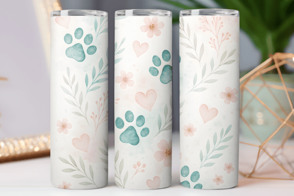 Download Dog Paw Tumbler Wrap Photo Design 20oz - Tumbler wrap Collection