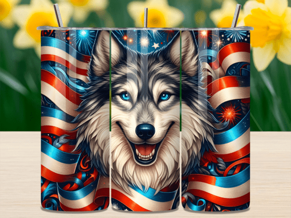 Download Blue Eyes Husky July 4th Tumbler Wrap - Tumbler wrap Collection