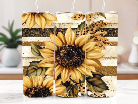 Download Sunflower Leopard Pattern Tumbler Wraps - Tumbler wrap Collection