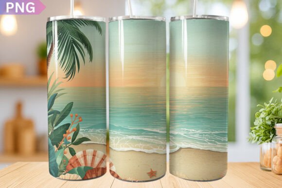 Download Sunset Beach Tumbler Wrap 20oz - Tumbler wrap Collection