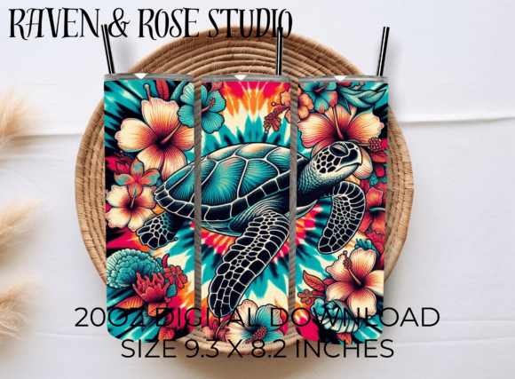 Download Tie-Dye Sea Turtle Tumbler Wrap PNG - Tumbler wrap Collection